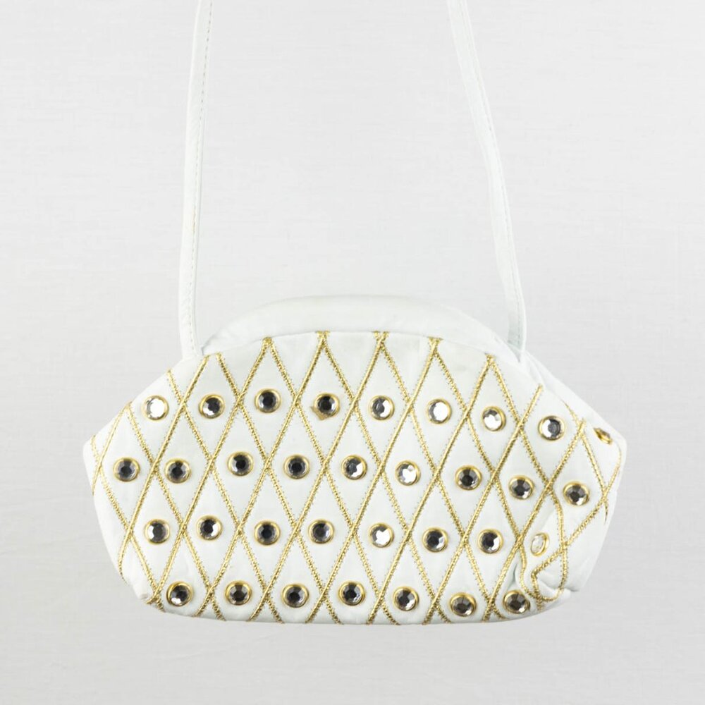 ✨ Tiffany Rose Gold & White Beaded Shoulder Bag